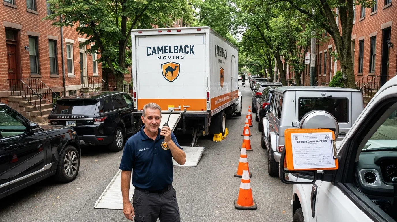 City street loading permit setup in East Pittsburgh, PA
